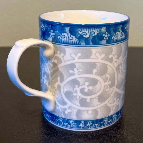 SEOKCHON LOKO Sweet Porcelain Cup / Mug ~ Blue & Gray. Water Aesthetic ~ Korea - Picture 1 of 11